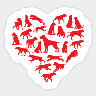 Funny Valentines American Bulldog Heart Valentine's Day 2023 Sticker